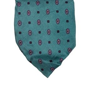 Ferrell Reed for Murray's Nantucket Silk Tie Teal Medallion Made in England